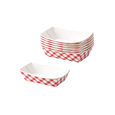 1 2 lbs Red Plaid Boat Trays