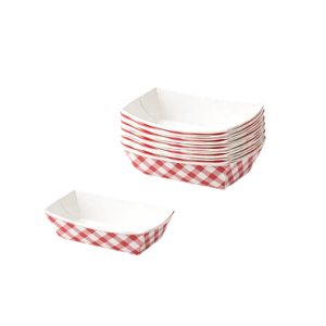 1 4lbs Red Plaid Boat Trays