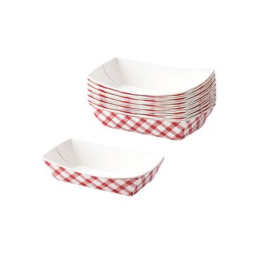 1lbs Red Plaid Boat Trays