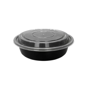 24oz Round Black Container
