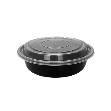24oz Round Black Container