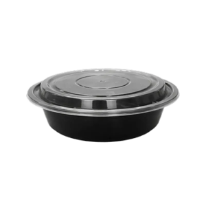 32oz Round Black Container