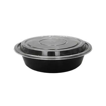 32oz Round Black Container