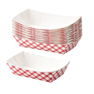 3lbs Red Plaid Boat Trays
