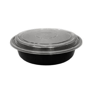 48oz Round Black Container 1